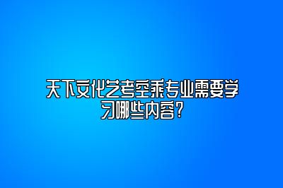 天下文化艺考空乘专业需要学习哪些内容? 